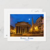 Rome - Pantheon op volle maan briefkaart met tekst (Voorkant / Achterkant)