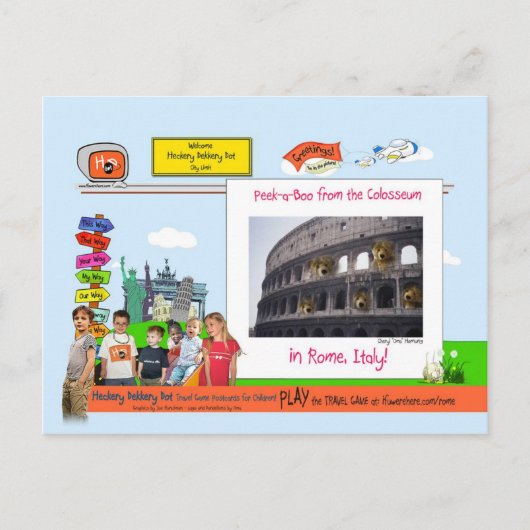 Rome! Peek-a-Boo van het Colosseum! Briefkaart (Voorkant)