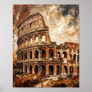 Rome Poster Luxe Abstracte Olie Schildering