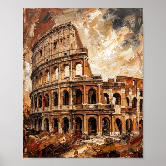 Rome Poster Luxe Abstracte Olie Schildering (Voorkant)