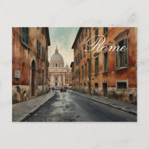 Rome reis waterverf in vintage stijl feestdagenkaart