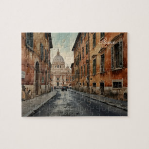 Rome reis waterverf in vintage stijl legpuzzel