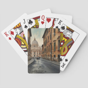 Rome reis waterverf in vintage stijl pokerkaarten