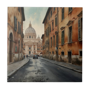 Rome reis waterverf in vintage stijl tegeltje