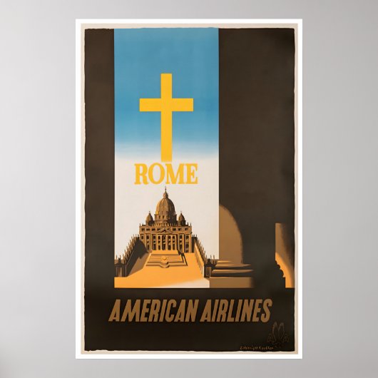 Rome Reisposter Italië Kunst Amerikaanse Print (Voorkant)