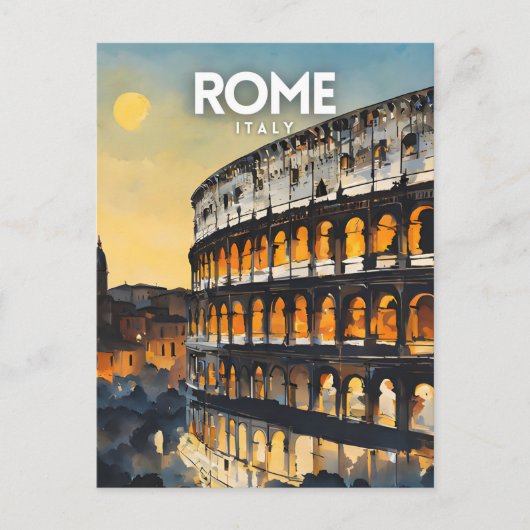 Rome reizen nostalgisch briefkaart (Voorkant)