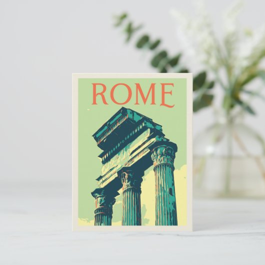 Rome, roman ruins illustratie Italië Briefkaart (Staand voorkant)