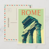 Rome, roman ruins illustratie Italië Briefkaart (Voorkant / Achterkant)