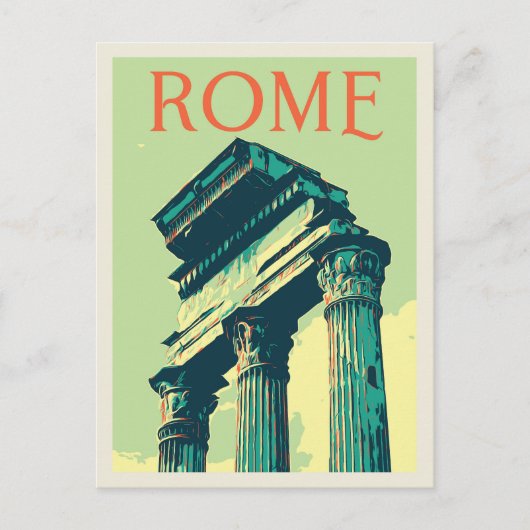 Rome, roman ruins illustratie Italië Briefkaart (Voorkant)