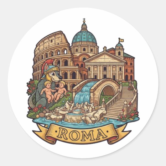 ROME RONDE STICKER (Voorkant)
