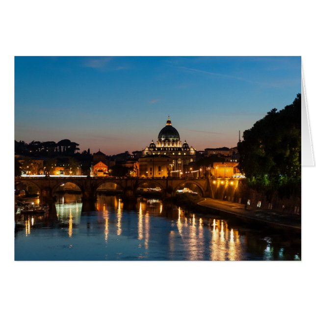 Rome 's nachts, met St Peters. (Voorkant Horizontaal)