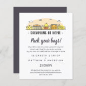 Rome Silhouette Trouw Uitnodigingen Handgetekend B (Voorkant / Achterkant)