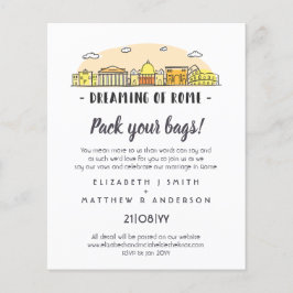 Rome Silhouette Trouw Uitnodigingen Handgetekend B