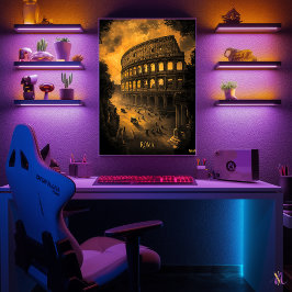 Rome Skyline - Charcoal Monochrome Art - Stedelijk Poster