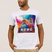 Rome Skyline Graffiti Art T-shirt (Voorkant)