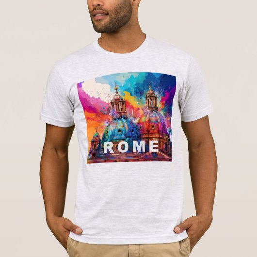 Rome Skyline Graffiti Art T-shirt (Voorkant)