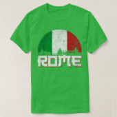 Rome Skyline Italië Vlag T-shirt (Design voorkant)