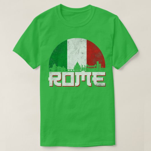 Rome Skyline Italië Vlag T-shirt (Design voorkant)