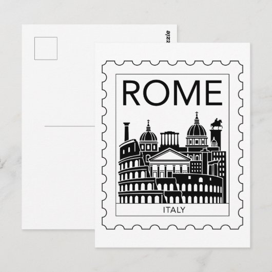 Rome Souvenir Italië Postzegel Briefkaart (Voorkant / Achterkant)