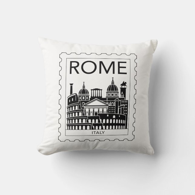Rome Souvenir Italië Postzegel Kussen (Voorkant)
