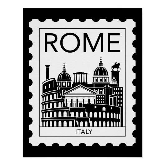 Rome Souvenir Italië Postzegel Perfect Poster (Voorkant)