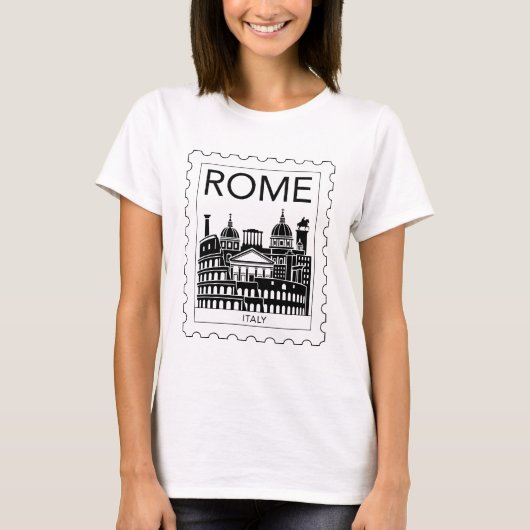 Rome Souvenir Italië Postzegel T-shirt (Voorkant)