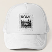 Rome Souvenir Italië Postzegel Trucker Pet (Voorkant)
