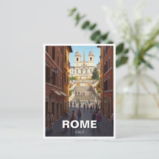 Rome Spaanse Stappen Italië Reizen Briefkaart (Staand voorkant)