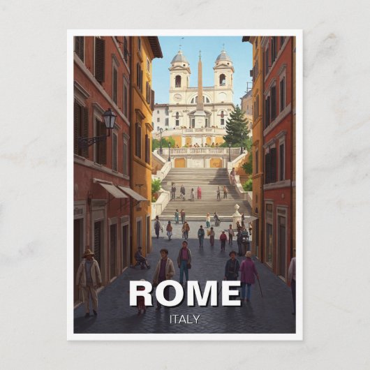 Rome Spaanse Stappen Italië Reizen Briefkaart (Voorkant)
