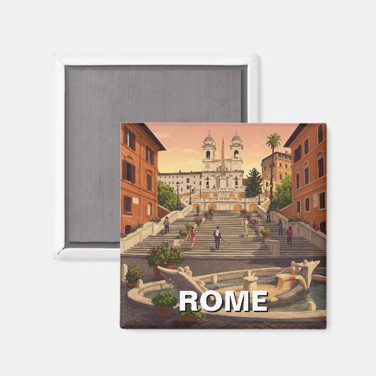 Rome Spaanse Stappen Italië Reizen Magneet (Voorkant / Achterkant)