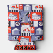 Rome stad, reis-thema patroon. blikjeskoeler (Achterkant)