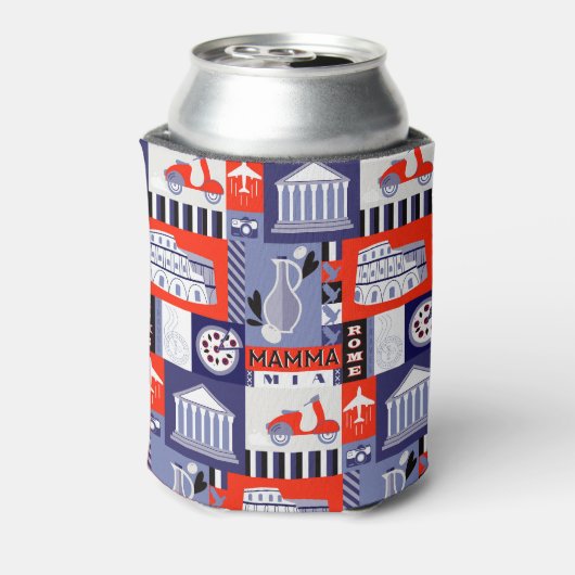 Rome stad, reis-thema patroon. blikjeskoeler (Blikje Achterkant)