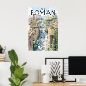 Rome Stad Straatbeeld Poster Colosseum Silhouette (Thuiskantoor)