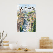 Rome Stad Straatbeeld Poster Colosseum Silhouette (Keuken)