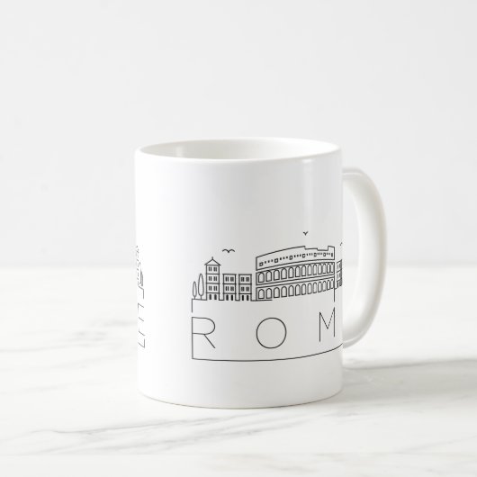 Rome Stylized Skyline Coffee Mok (Voorkant rechts)