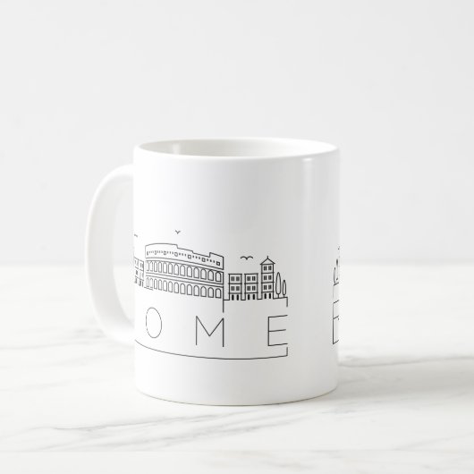 Rome Stylized Skyline Coffee Mok (Voorkant links)