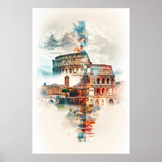 Rome Symfonie: Colosseum & Trevi Fontein Poster (Voorkant)