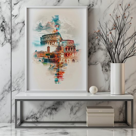 Rome Symfonie: Colosseum & Trevi Fontein Poster