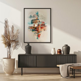 Rome Symfonie: Colosseum & Trevi Fontein Poster