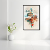 Rome Symfonie: Colosseum & Trevi Fontein Poster