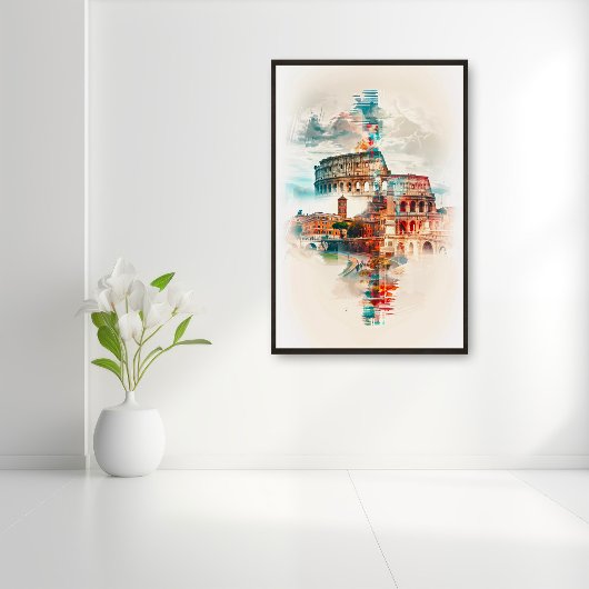 Rome Symfonie: Colosseum & Trevi Fontein Poster