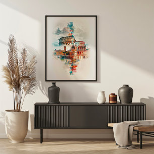 Rome Symfonie: Colosseum & Trevi Fontein Poster