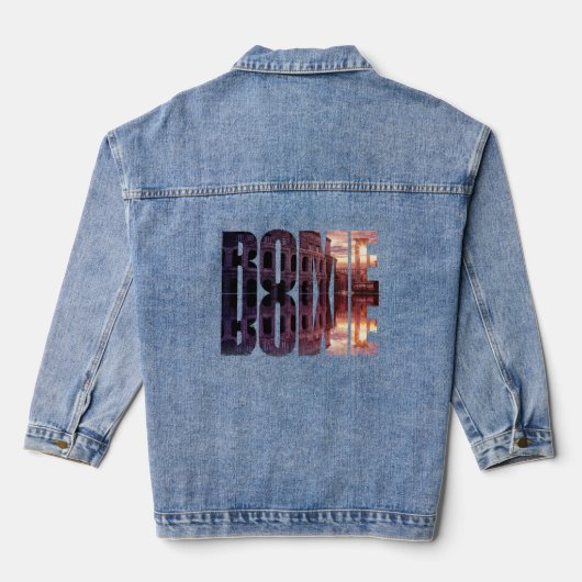 Rome tekst met Colosseum souvenir Denim Jacket (Achterkant)