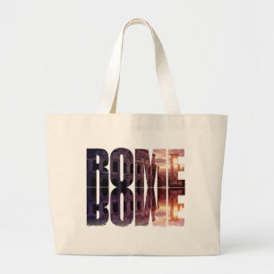 Rome tekst met Colosseum souvenir Grote Tote Bag