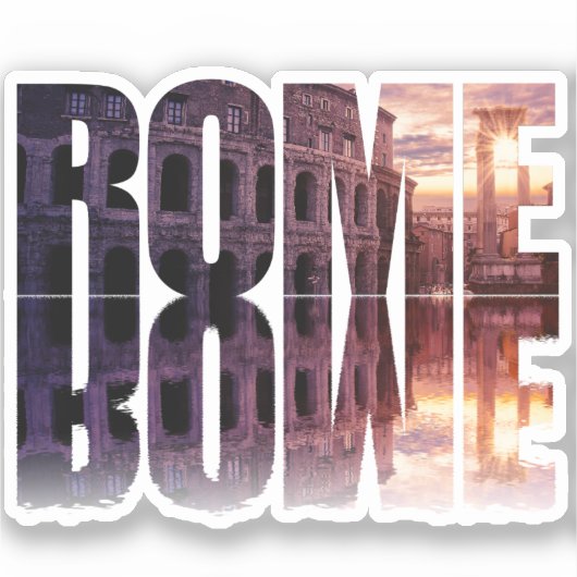 Rome tekst met Colosseum souvenir Sticker (Voorkant)