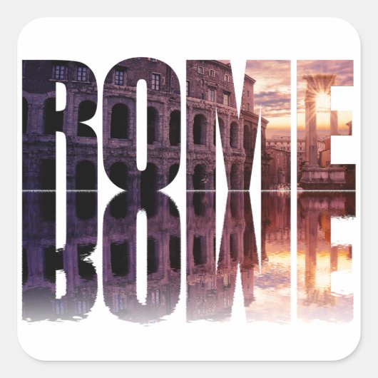 Rome tekst met Colosseum souvenir Vierkante Sticker (Voorkant)