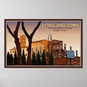 Rome - tempel van Venus en Roma Poster