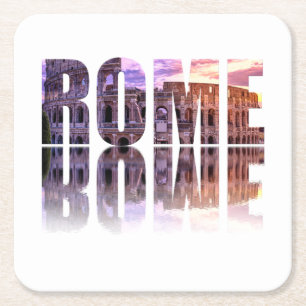 Rome text souvenir kartonnen onderzetters