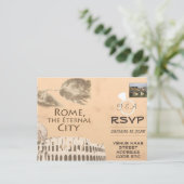 Rome Thema Trouw-RSVP Uitnodiging met Foto (Staand voorkant)