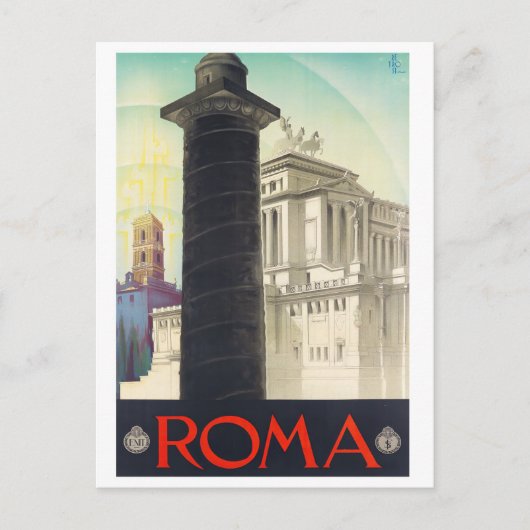 Rome Trajan's Column Italy vintage travelage Briefkaart (Voorkant)